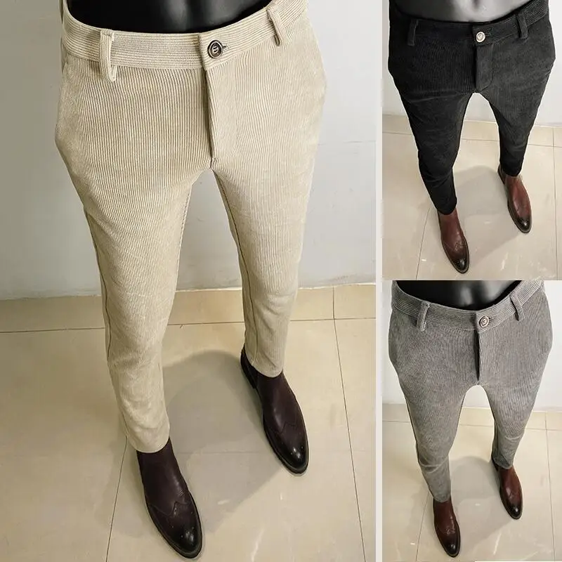 Men Formal Wear Office - Celana setelan wol tebal pria, Bawahan