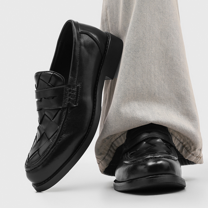 Formal Men Daily Wear Shoes - Sepatu Loafer Penny Rajutan Tangan Pria,
