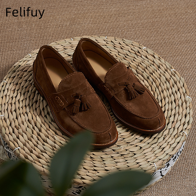 Men Formal Wear Brown - Sepatu Loafer Pria Cokelat Baru Bahan