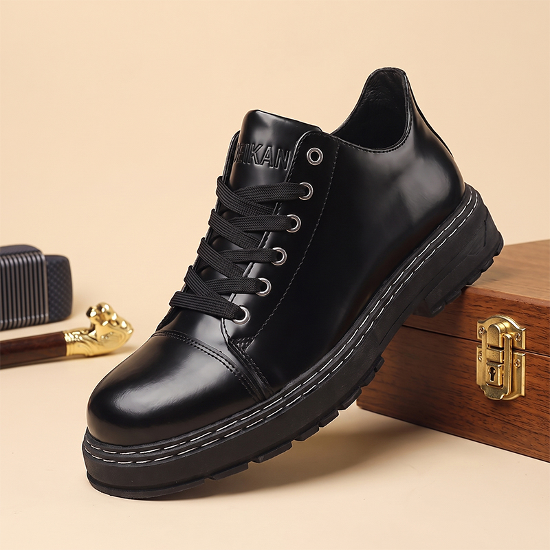 Formal Men Daily Wear Shoes - Sepatu Kulit Pria Hitam dengan Tali