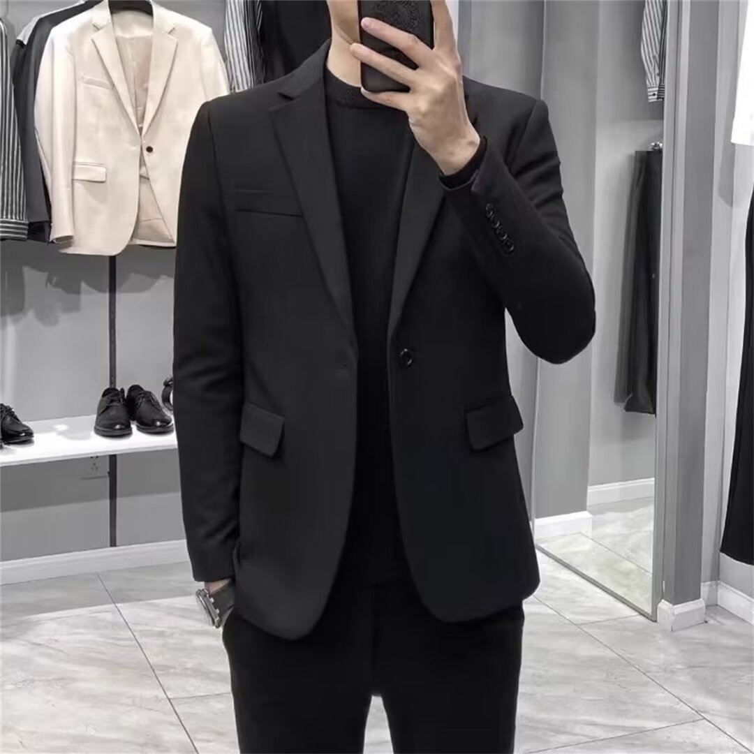 Asian Men Formal Wear - Blazer Ramping Gaya Korea Pria Jaket