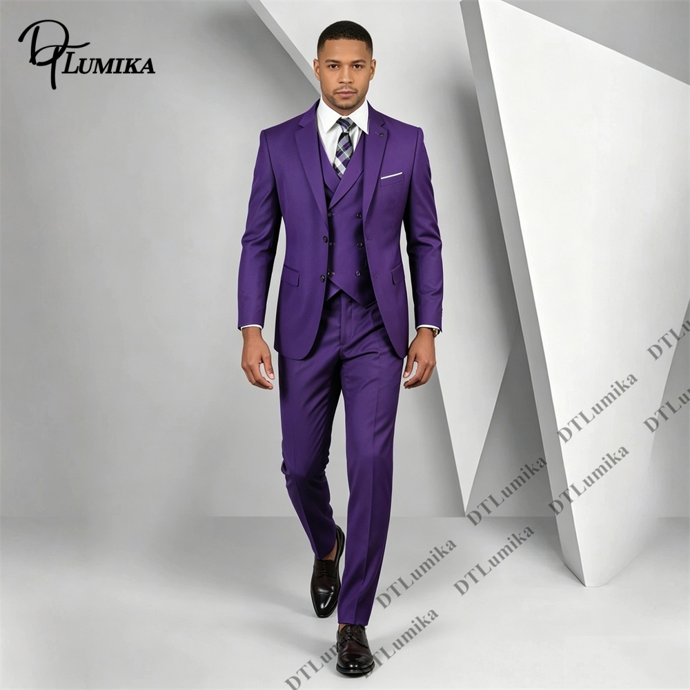 Men Formal Wear Purple - Setelan Jas Pria 3 Potong Warna