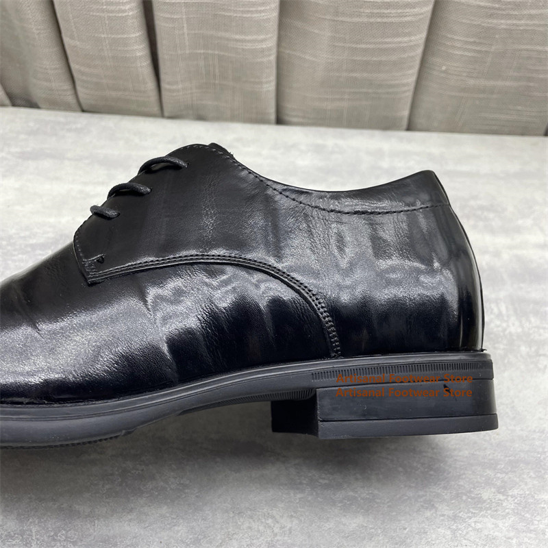 Sepatu Oxford Kulit Hitam Pria - Formal Men Daily Wear Shoes ulasan dan harga