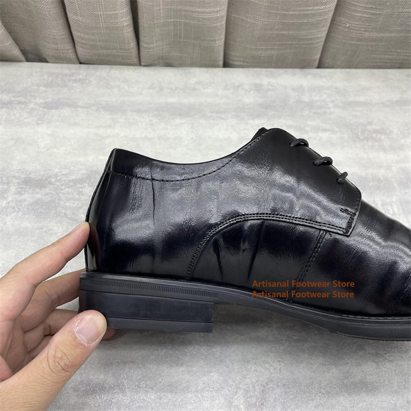 Sepatu Oxford Kulit Hitam Pria - Formal Men Daily Wear Shoes ulasan dan harga