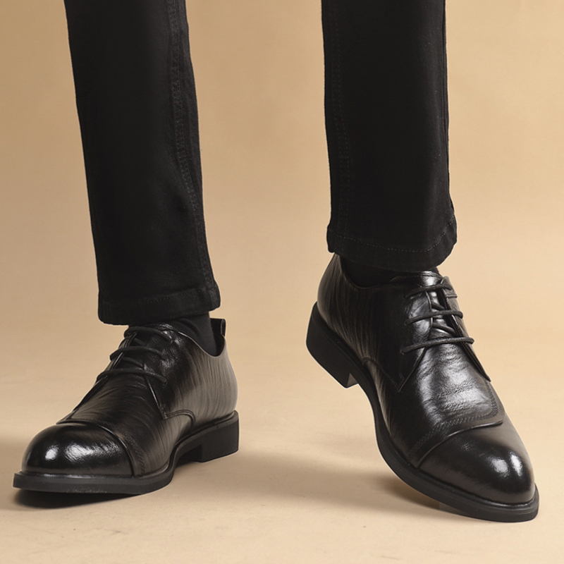 Sepatu Oxford Kulit Dengan Det - Formal Men Daily Wear Shoes ulasan dan harga