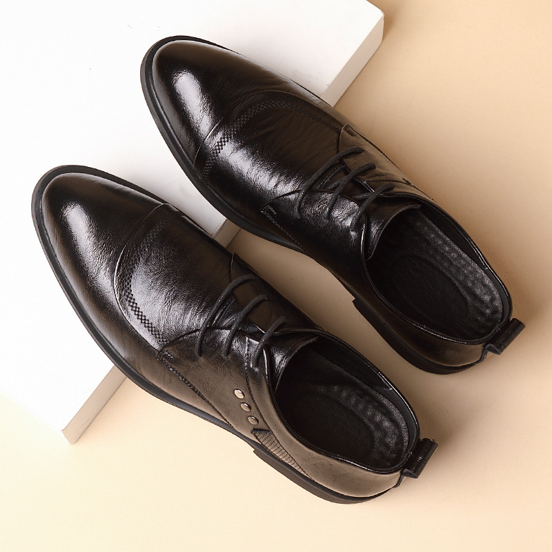 Sepatu Oxford Kulit Dengan Det - Formal Men Daily Wear Shoes ulasan dan harga