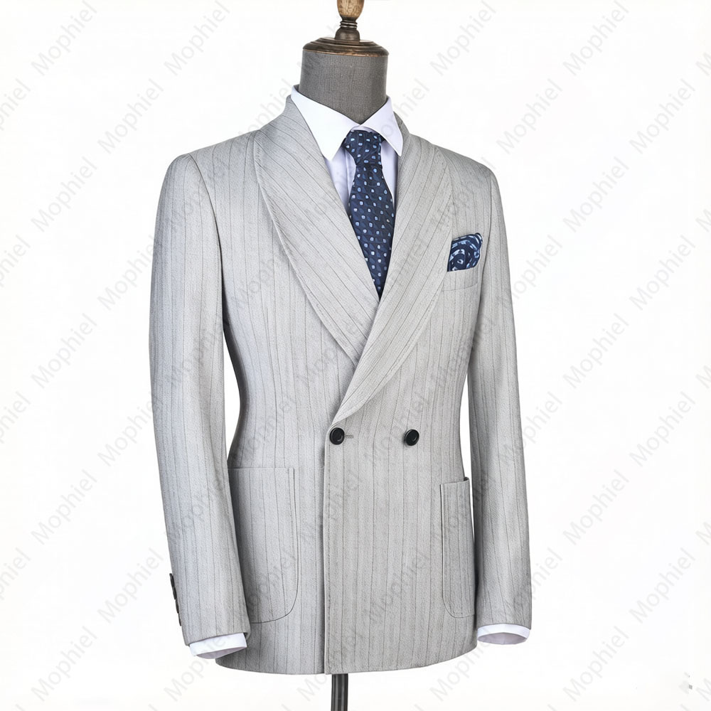 Jas Pria Mophiel Abu-Abu Muda  - Men Formal Wear Office ulasan dan harga