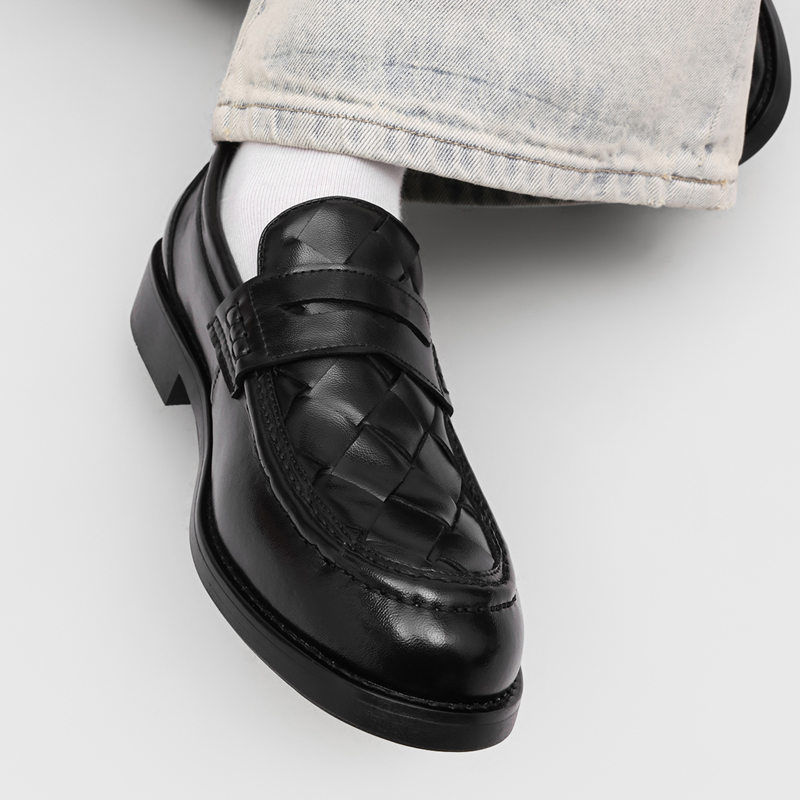 Sepatu Loafer Penny Rajutan Ta - Formal Men Daily Wear Shoes ulasan dan harga