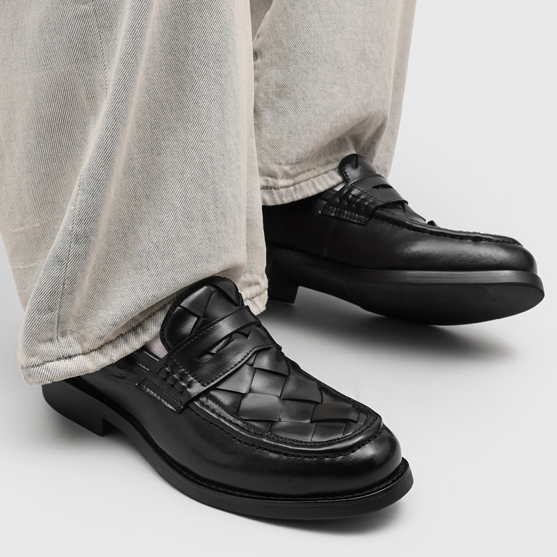 Sepatu Loafer Penny Rajutan Ta - Formal Men Daily Wear Shoes ulasan dan harga