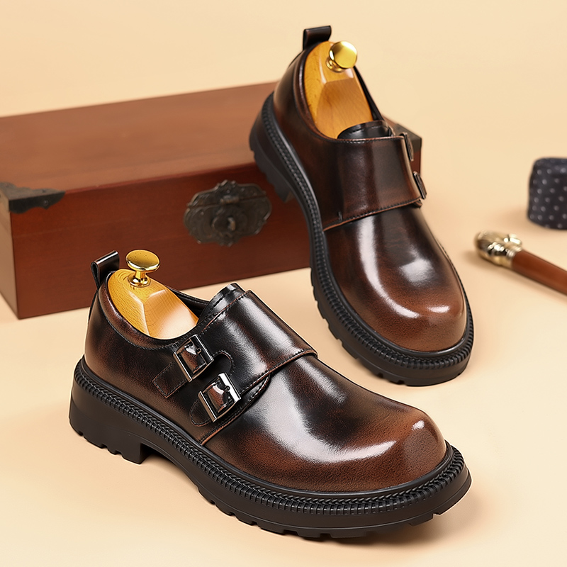 Sepatu Kasual Kulit Pria Cokla - Men Formal Wear Brown ulasan dan harga