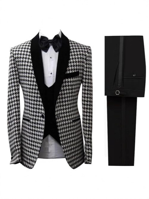 Jas Pria Motif Kotak-kotak Hou - Men Formal Wear Clothes ulasan dan harga