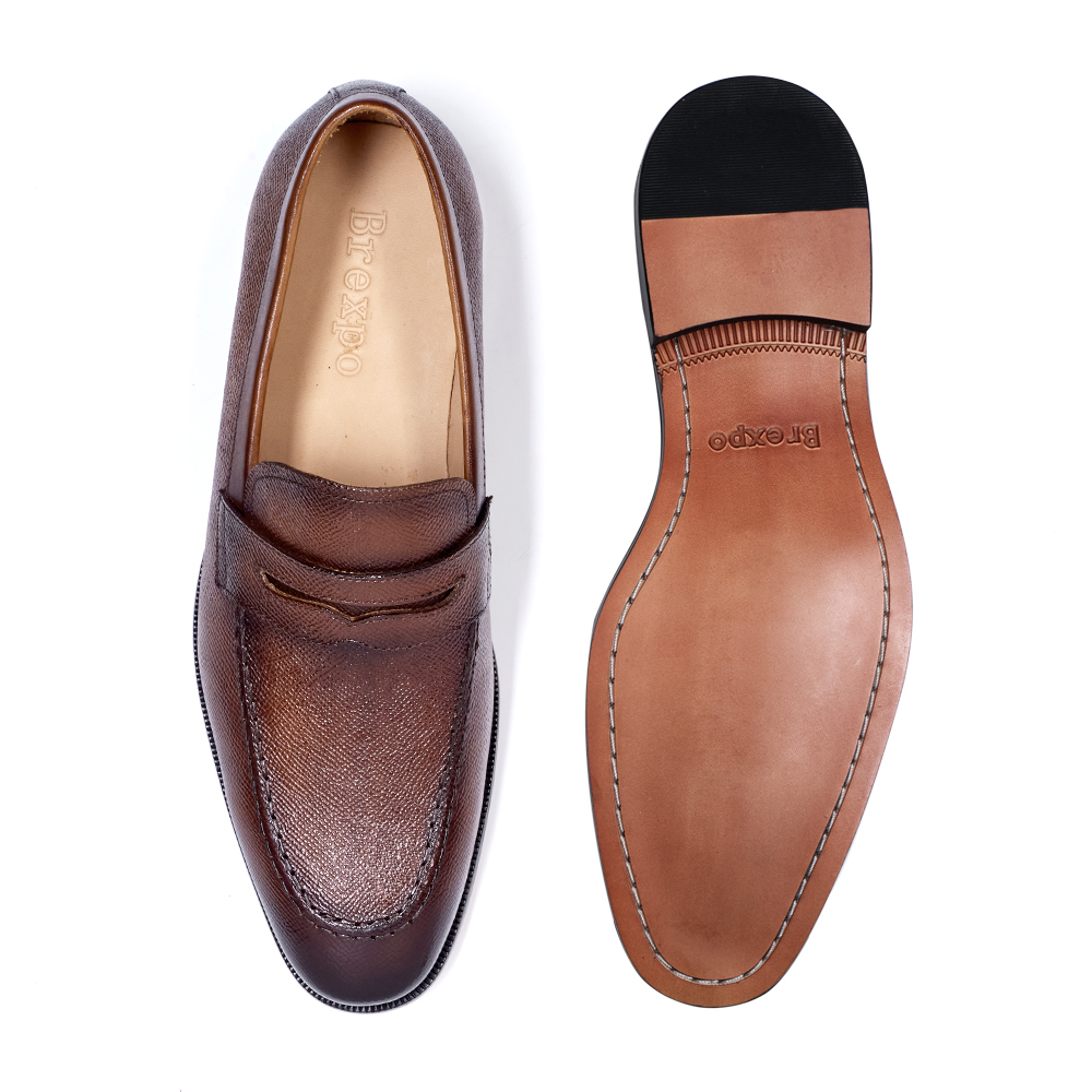 Sepatu Slip On Mewah Pria Kuli - Men Formal Wear Brown ulasan dan harga