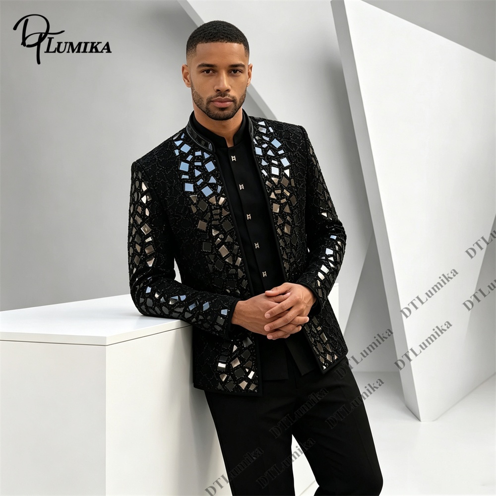 Setelan Jas Pria Kerah Mandari - Men Formal Wear Office ulasan dan harga