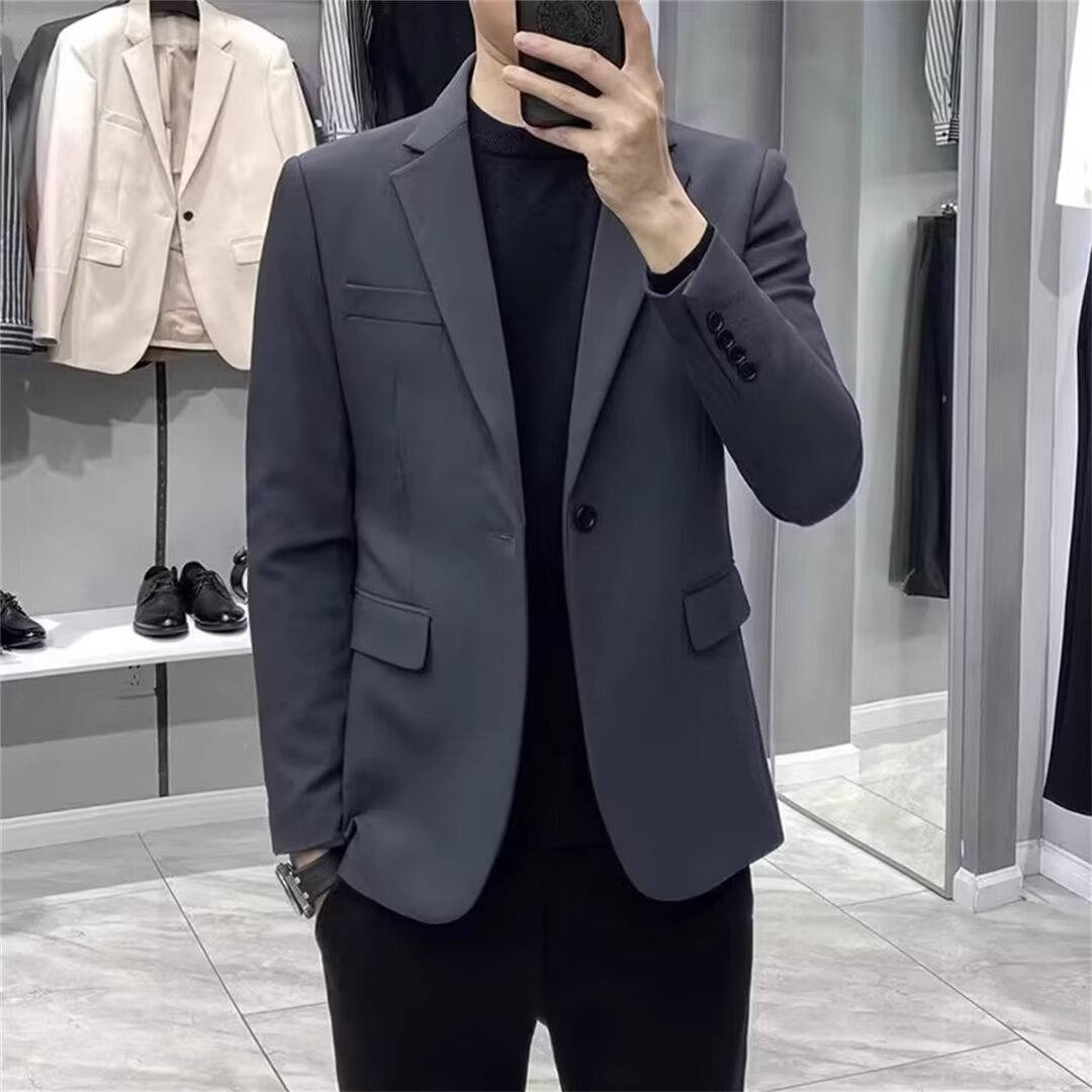 Blazer Ramping Gaya Korea Pria - Asian Men Formal Wear ulasan dan harga