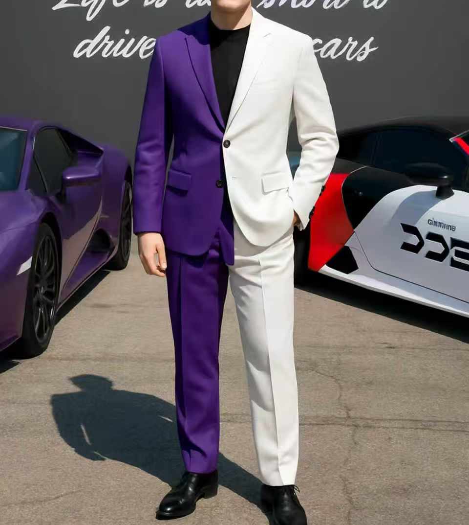 Setelan Jas Pria Ungu Putih 2  - Men Formal Wear Purple ulasan dan harga
