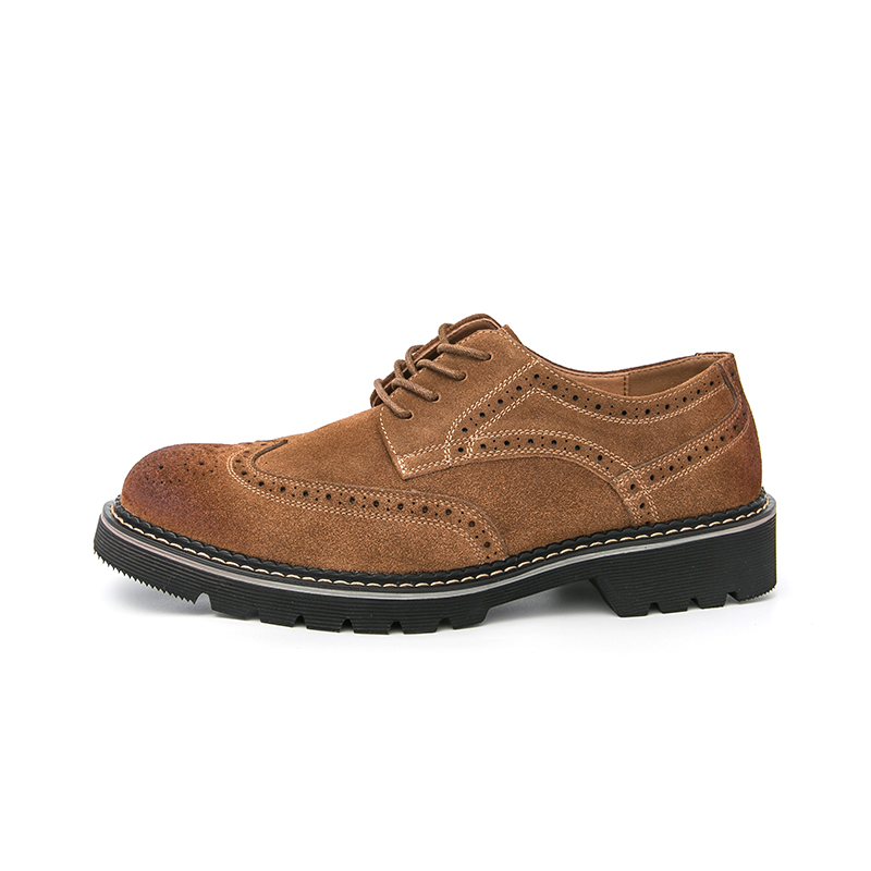 Sepatu Oxford Brogue Suede Cok - Men Formal Wear Brown ulasan dan harga