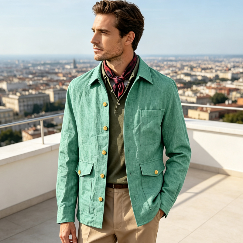 Jaket Linen Pria Vintage Kerah - Men Formal Wear Office ulasan dan harga