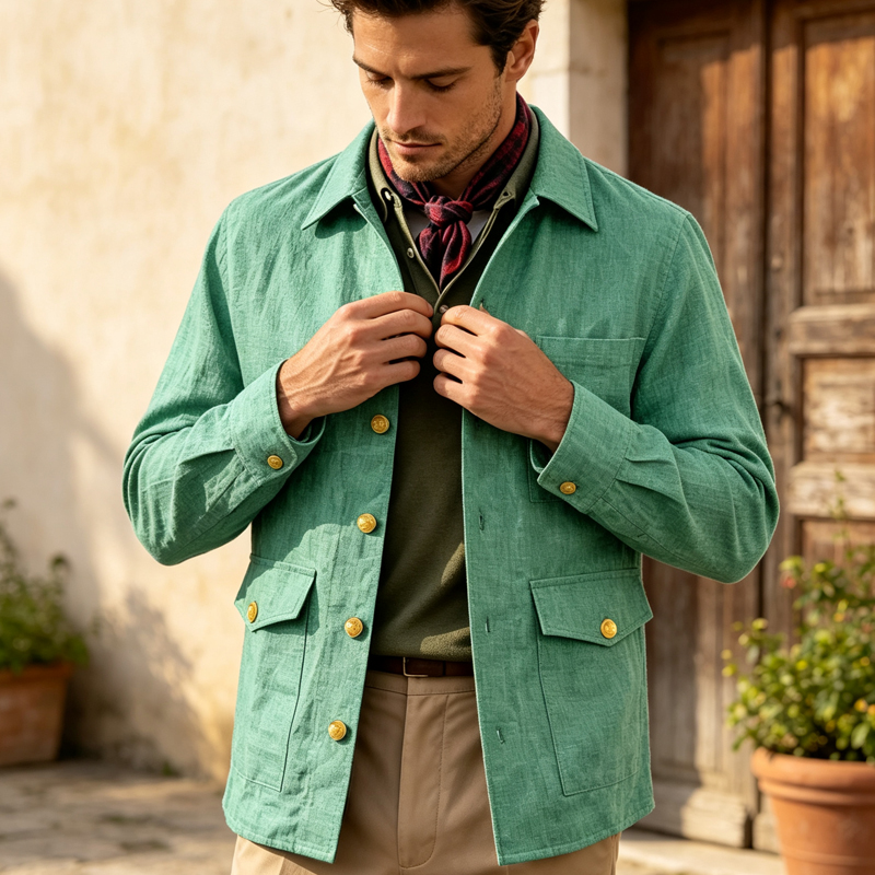 Jaket Linen Pria Vintage Kerah - Men Formal Wear Office ulasan dan harga